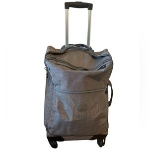 High End Kipling Women’s Gray Rolling Travel Bag NICE